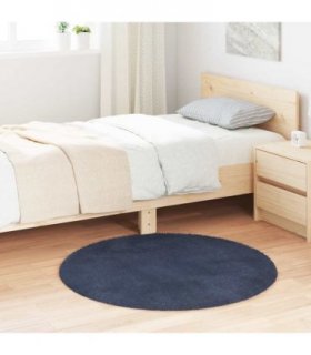 vidaXL Shaggy Rug High Pile NAVARRA Navy 100x100 cm Polyester — Size: Ø 100 cm