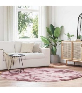 vidaXL Shaggy Rug High Pile NAVARRA Dusty Pink 200x200 cm Polyester — Size: Ø 200 cm