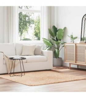 vidaXL Shaggy Rug High Pile NAVARRA Beige 160x160 cm Polyester — Size: 160 x 160 cm
