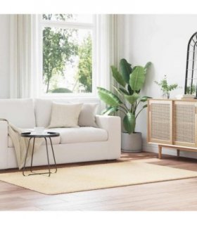 vidaXL Shaggy Rug High Pile NAVARRA Cream 130x200 cm Polyester — Size: 130 x 200 cm