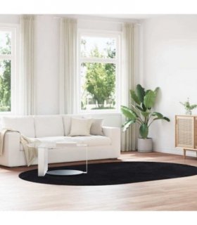 vidaXL Shaggy Rug High Pile NAVARRA Black 300x200 cm Polyester — Size: 300 x 200 cm