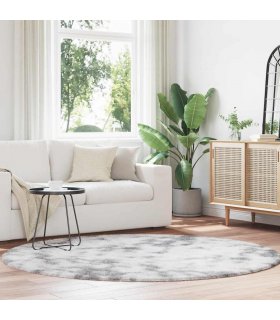 vidaXL Shaggy Rug High Pile NAVARRA Silver Grey 200x200 cm Polyester — Size: Ø 200 cm