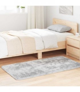 vidaXL Shaggy Rug High Pile NAVARRA Silver Grey 80x150 cm Polyester — Size: 80 x 150 cm