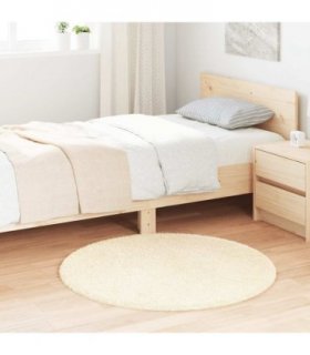 vidaXL Shaggy Rug High Pile NAVARRA Cream 100x100 cm Polyester — Size: Ø 100 cm