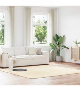 vidaXL Shaggy Rug High Pile NAVARRA Cream 240x240 cm Polyester — Size: 240 x 240 cm