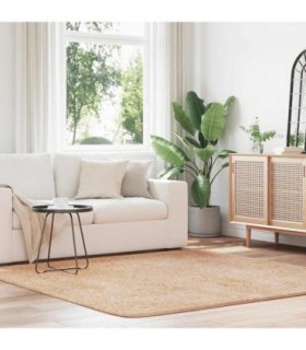 vidaXL Shaggy Rug High Pile NAVARRA Beige 200x200 cm Polyester — Size: 200 x 200 cm