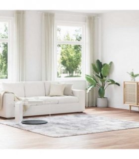 vidaXL Shaggy Rug High Pile NAVARRA Silver Grey 240x240 cm Polyester — Size: 240 x 240 cm
