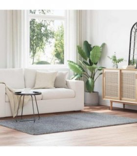 vidaXL Shaggy Rug High Pile NAVARRA Light Grey 130x200 cm Polyester — Size: 130 x 200 cm