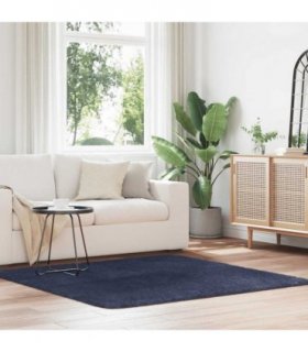 vidaXL Shaggy Rug High Pile NAVARRA Navy 160x160 cm Polyester — Size: 160 x 160 cm