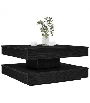 vidaXL Coffee Table 360-Degree Rotatable Black 70x70x34.5 cm — Size: 70 x 70 x 34.5 cm