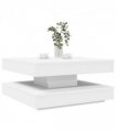 vidaXL Coffee Table 360-Degree Rotatable White 70x70x34.5 cm — Size: 70 x 70 x 34.5 cm