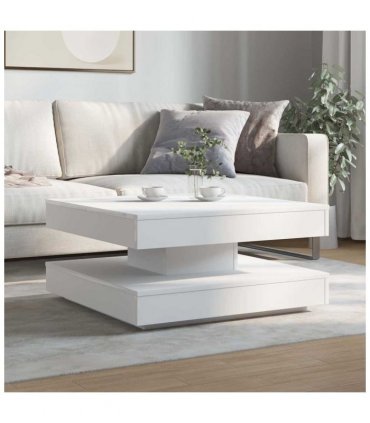 vidaXL Coffee Table 360-Degree Rotatable White 70x70x34.5 cm — Size: 70 x 70 x 34.5 cm