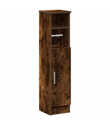 vidaXL Bathroom Cabinet with Roll Holder Smoked Oak 20.5x22x90 cm