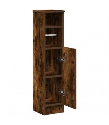 vidaXL Bathroom Cabinet with Roll Holder Smoked Oak 20.5x22x90 cm