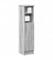 vidaXL Bathroom Cabinet with Roll Holder Grey Sonoma 20.5x22x90 cm