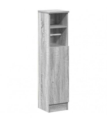 vidaXL Bathroom Cabinet with Roll Holder Grey Sonoma 20.5x22x90 cm