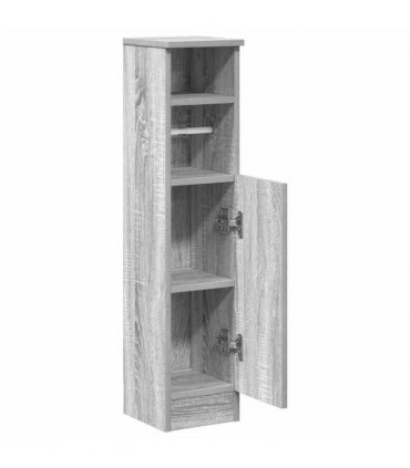 vidaXL Bathroom Cabinet with Roll Holder Grey Sonoma 20.5x22x90 cm