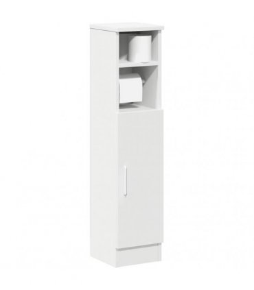 vidaXL Bathroom Cabinet with Roll Holder White 20.5x22x90 cm