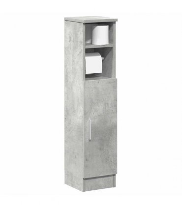 vidaXL Bathroom Cabinet with Roll Holder Concrete Grey 20.5x22x90 cm
