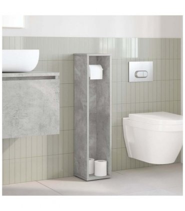 vidaXL Bathroom Cabinet with Roll Holder Concrete Grey 20.5x20x90 cm