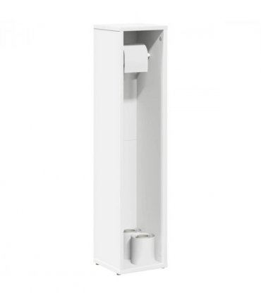 vidaXL Bathroom Cabinet with Roll Holder White 20.5x20x90 cm