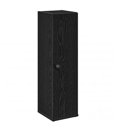 vidaXL Bathroom Cabinet with Roll Holder Black 20.5x22x72 cm