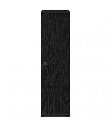 vidaXL Bathroom Cabinet with Roll Holder Black 20.5x22x72 cm