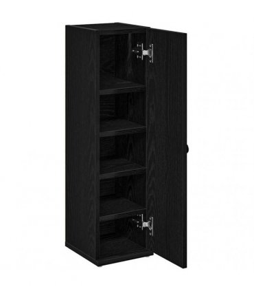 vidaXL Bathroom Cabinet with Roll Holder Black 20.5x22x72 cm