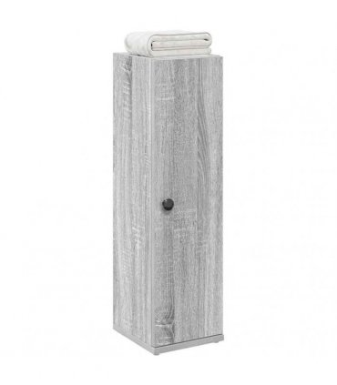 vidaXL Bathroom Cabinet with Roll Holder Grey Sonoma 20.5x22x72 cm