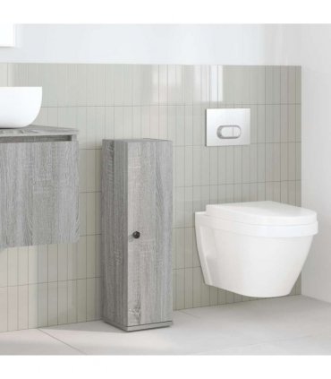 vidaXL Bathroom Cabinet with Roll Holder Grey Sonoma 20.5x22x72 cm