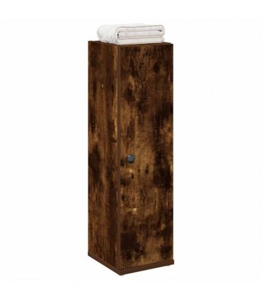 vidaXL Bathroom Cabinet with Roll Holder Smoked Oak 20.5x22x72 cm