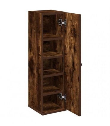 vidaXL Bathroom Cabinet with Roll Holder Smoked Oak 20.5x22x72 cm