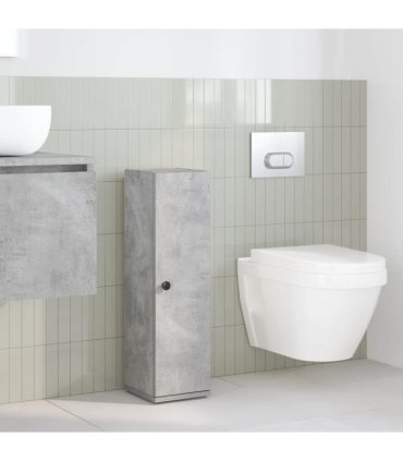 vidaXL Bathroom Cabinet with Roll Holder Concrete Grey 20.5x22x72 cm