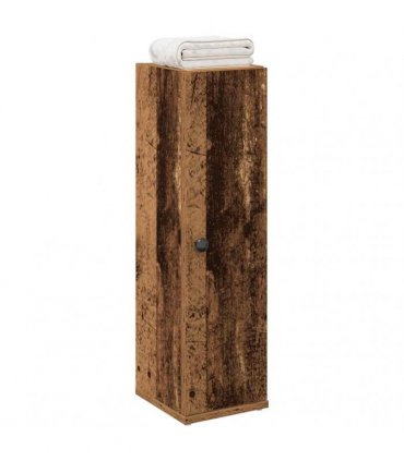 vidaXL Bathroom Cabinet with Roll Holder Old Wood 20.5x22x72 cm