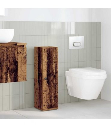 vidaXL Bathroom Cabinet with Roll Holder Old Wood 20.5x22x72 cm