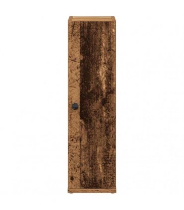vidaXL Bathroom Cabinet with Roll Holder Old Wood 20.5x22x72 cm