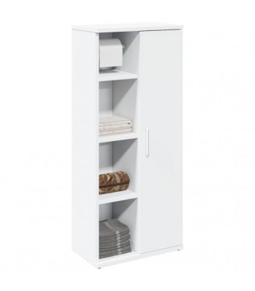 vidaXL Bathroom Cabinet with Roll Holder White 39x22x90 cm