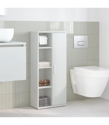 vidaXL Bathroom Cabinet with Roll Holder White 39x22x90 cm