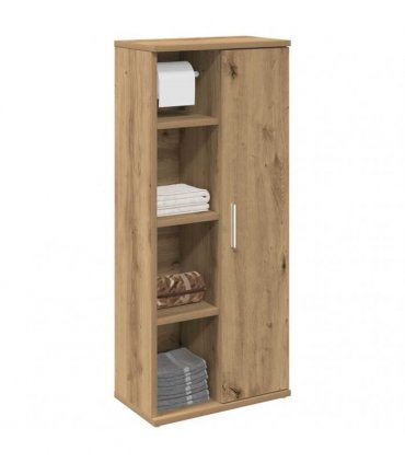 vidaXL Bathroom Cabinet with Roll Holder Artisan Oak 39x22x90 cm