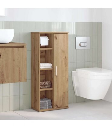 vidaXL Bathroom Cabinet with Roll Holder Artisan Oak 39x22x90 cm