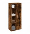 vidaXL Bathroom Cabinet with Roll Holder Smoked Oak 39x22x90 cm