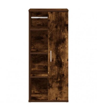 vidaXL Bathroom Cabinet with Roll Holder Smoked Oak 39x22x90 cm