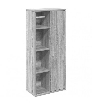 vidaXL Bathroom Cabinet with Roll Holder Grey Sonoma 39x22x90 cm