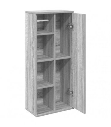 vidaXL Bathroom Cabinet with Roll Holder Grey Sonoma 39x22x90 cm