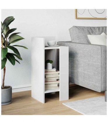 vidaXL Side Table with Shelf White 25.5x27x60 cm