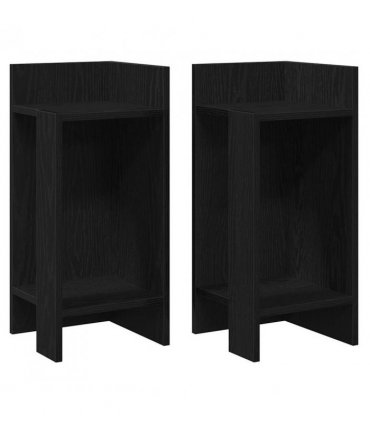 vidaXL Side Tables 2 pcs with Shelf Black 25.5x27x60 cm