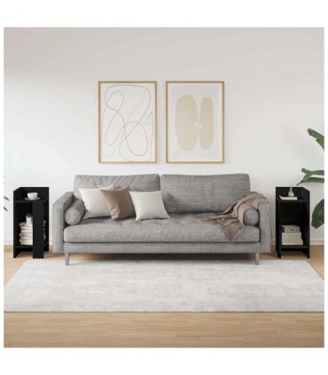 vidaXL Side Tables 2 pcs with Shelf Black 25.5x27x60 cm
