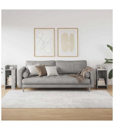 vidaXL Side Tables 2 pcs with Shelf Grey Sonoma 25.5x27x60 cm
