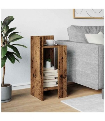 vidaXL Side Table with Shelf Old Wood 25.5x27x60 cm