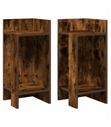 vidaXL Side Tables 2 pcs with Shelf Smoked Oak 25.5x27x60 cm